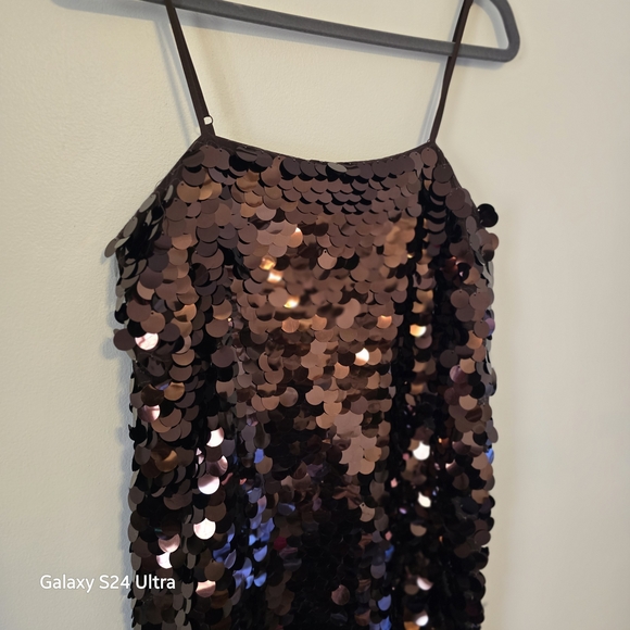 A New Day Black Sequin Mini Dress Size Medium - Picture 3 of 6